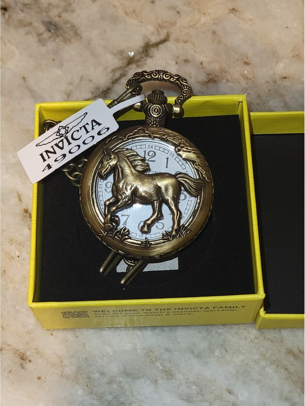 Invicta 49006 Bronze Equestrian Horse Pocket Watch - New!